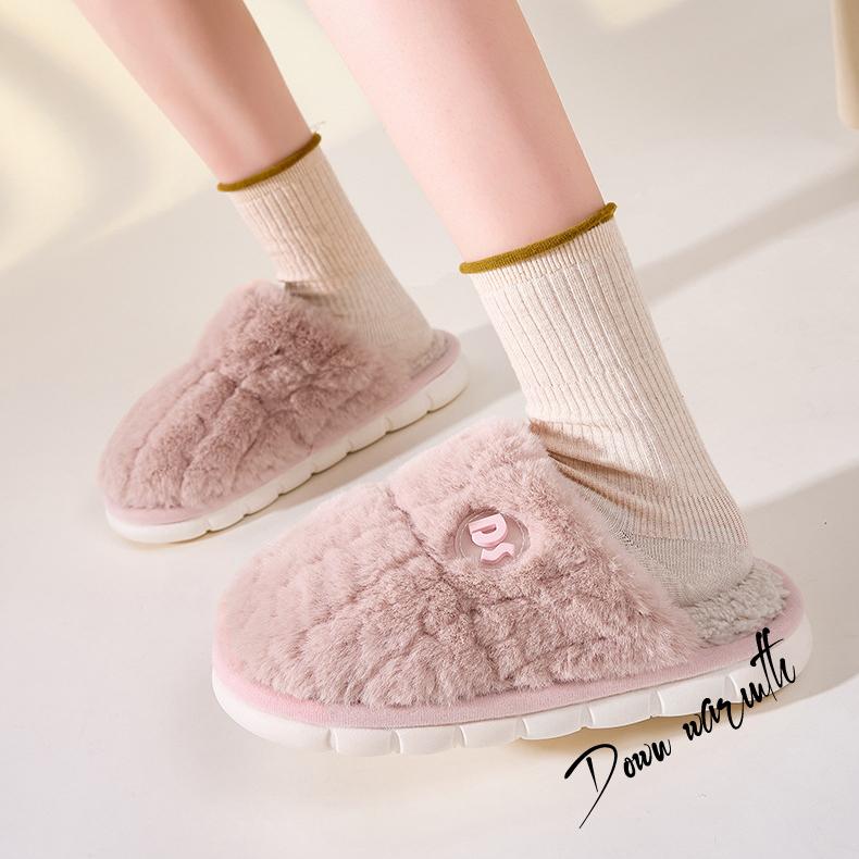 Новые хлопковые женские тапочки, осенне-зимние нескользящие парные тапочки на толстой подошве, мужская зимняя домашняя обувь