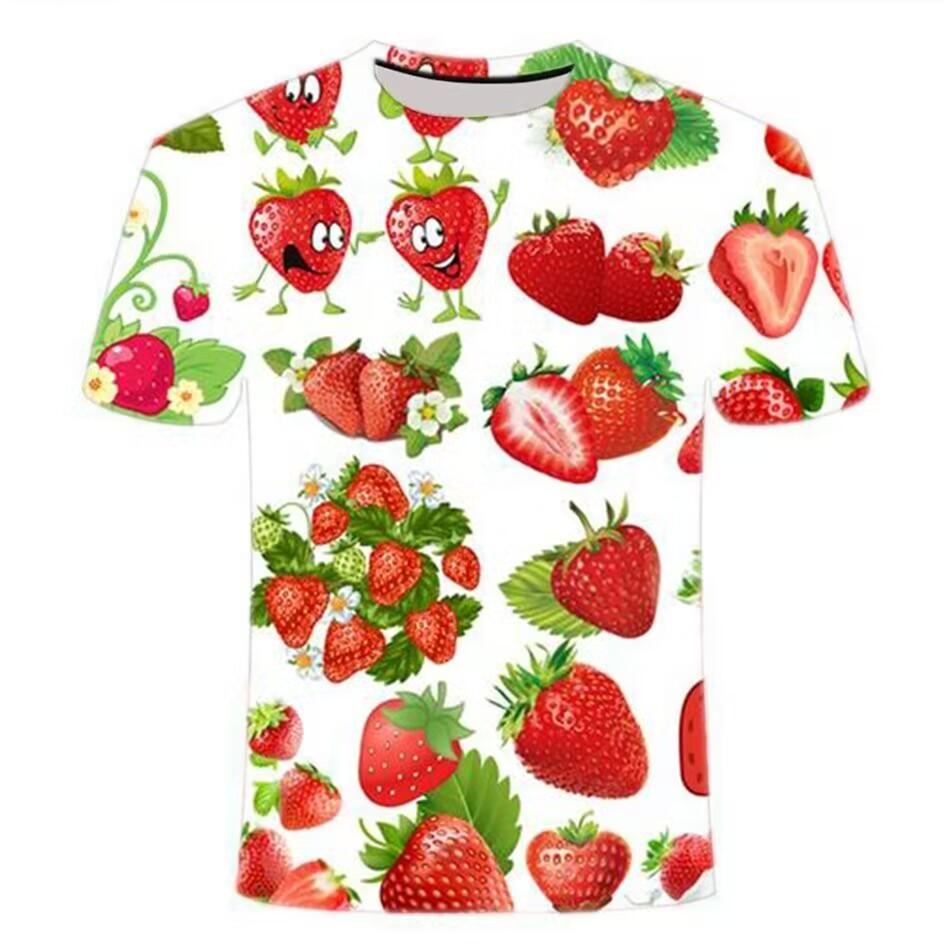 Summer Fruit Vegetable 3D Printed T-Shirts Fashion Oversized Short Sleeved Men's and  Women's Unisex T-shirts