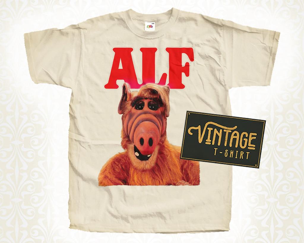 Alf V2 T-Shirt Vintage Natural color Men's T-Shirt DTG Digital Print SIZES S M L XL 2XL 3XL 4XL 5XL