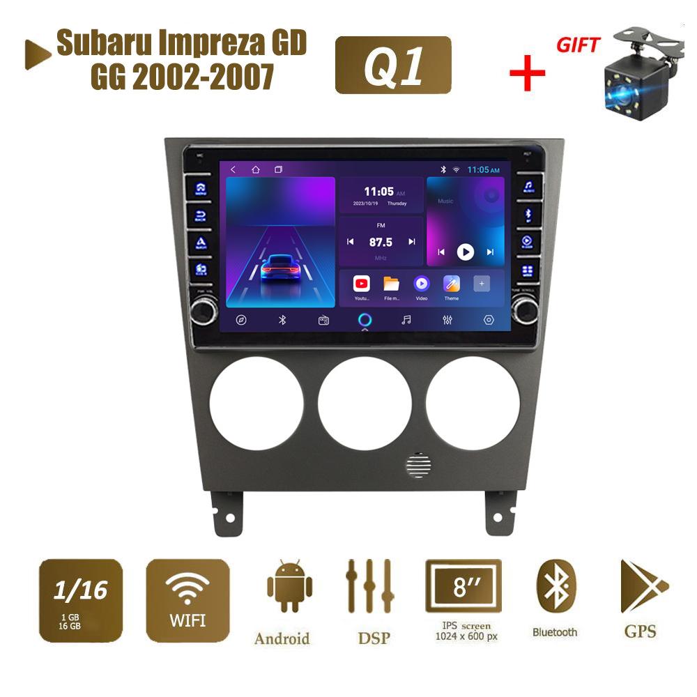 icreative Для Subaru Impreza GD GG 2002-2007 с кнопкой Android Автомобильный радиоприемник Мультимедийный плеер Навигация Стерео GPS 2 Din Carplay 2 + 32 ГБ