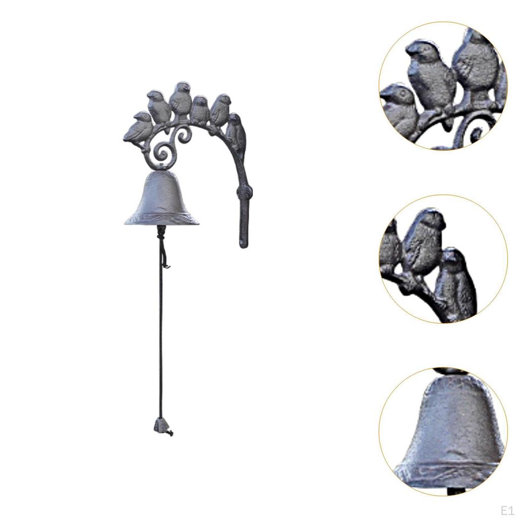 Cast Iron Door Bell,Doorbell Bird Wall Mounted Outdoor Dinner Bell Hanging Decoration Entry