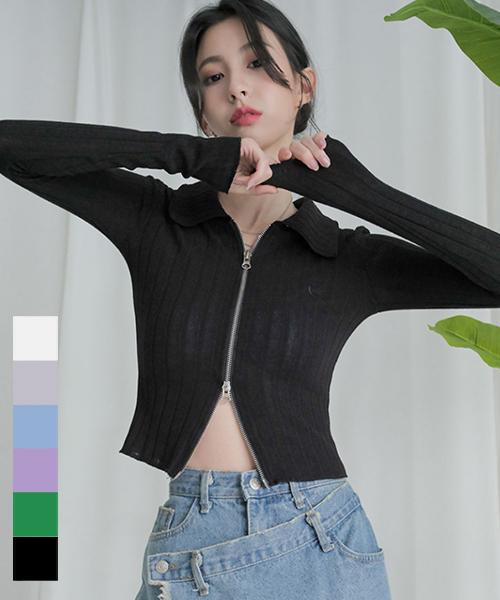 AVANDRESS Vivid Collar Twoway Knit Zip-Up - 6Col