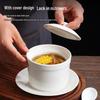 Ceramic Double Boiler Stew Pot with Lid for Soup, Bird's Nest, and Steamed Eggs