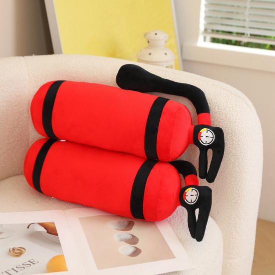 Fire-Extinguisher Plush Toy Soft Sofa Neck & Back Cushion Cartoon Cylindrical Stuffed Pillow