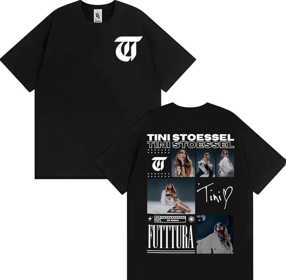 Singer TINI STOESSEL Futtura Album 2025 Tour T-shirt Men Women Fashion Oversized Retro T Shirt Cotton Casual Breathable T Shirt