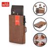RFID Men's Top Layer Cowhide Short Wallet - Multifunctional Crazy Horse Leather Card Holder