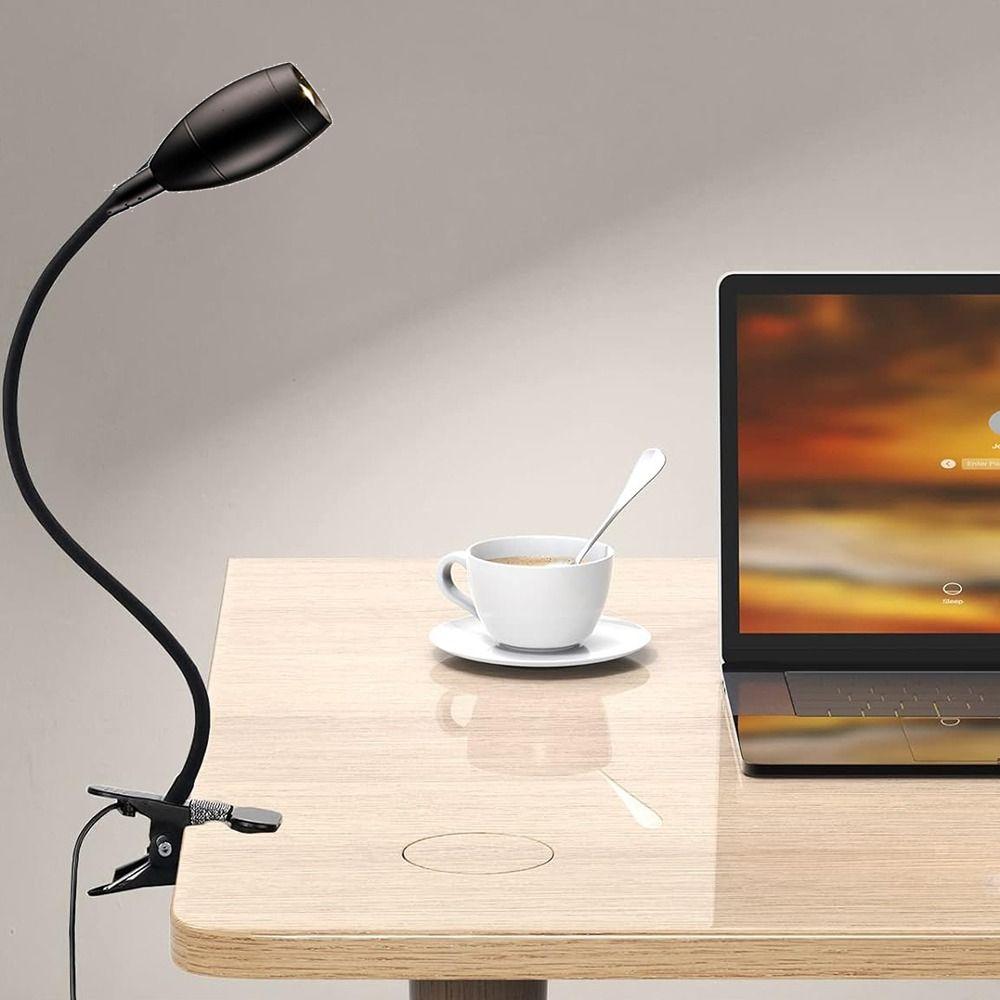 Metal Clamp Clip-on Table Lamp Flexible Gooseneck Spotlight Reading Light Book Light  Headboards
