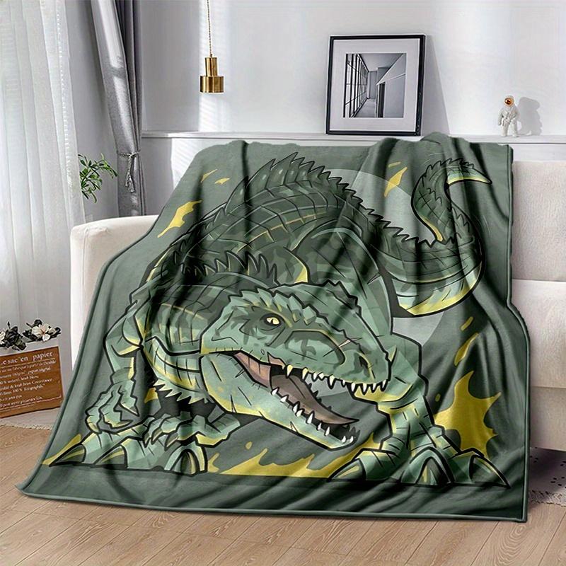 1pc Fiery T-Rex Blanket Soft Throw for Home Decor, Gift Idea, Suitable for All Seasons, Living Room, Travel, Camping, Car Blankets