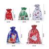 5Pcs Drawstring Gift Bag Santa Claus Snowman Candy Cookie Packaging Bag Christmas Candy Bags