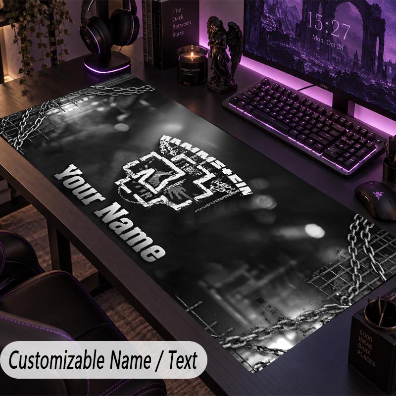 Large Mouse PadRammstein Custom Name Text Personalized Desk Mat Non Slip Gaming Pad