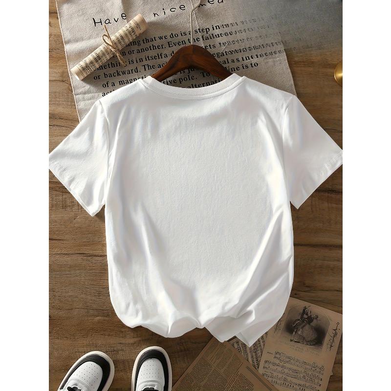 Европейские размеры Серия «Стрекоза» С принтом Круглый вырез Короткий рукав