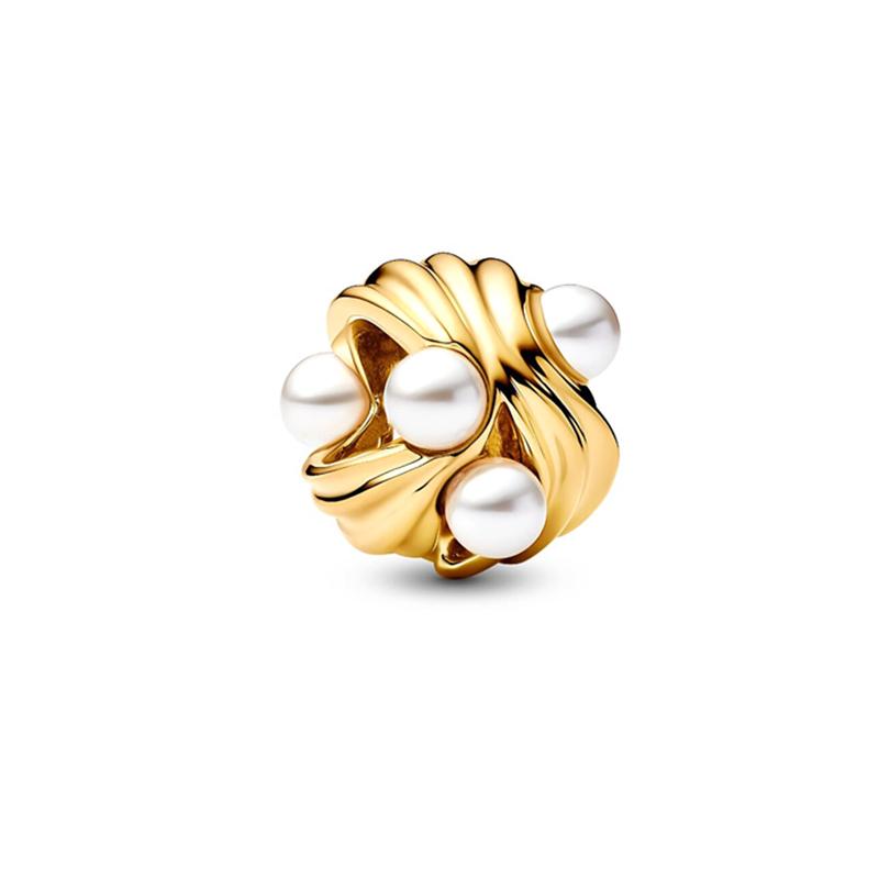 Gold Plated Sparkling Family Tree Charm Bead Fit Original Bracelet Fine Jewelry Cherry Blossom Love Letter Envelope Dangle