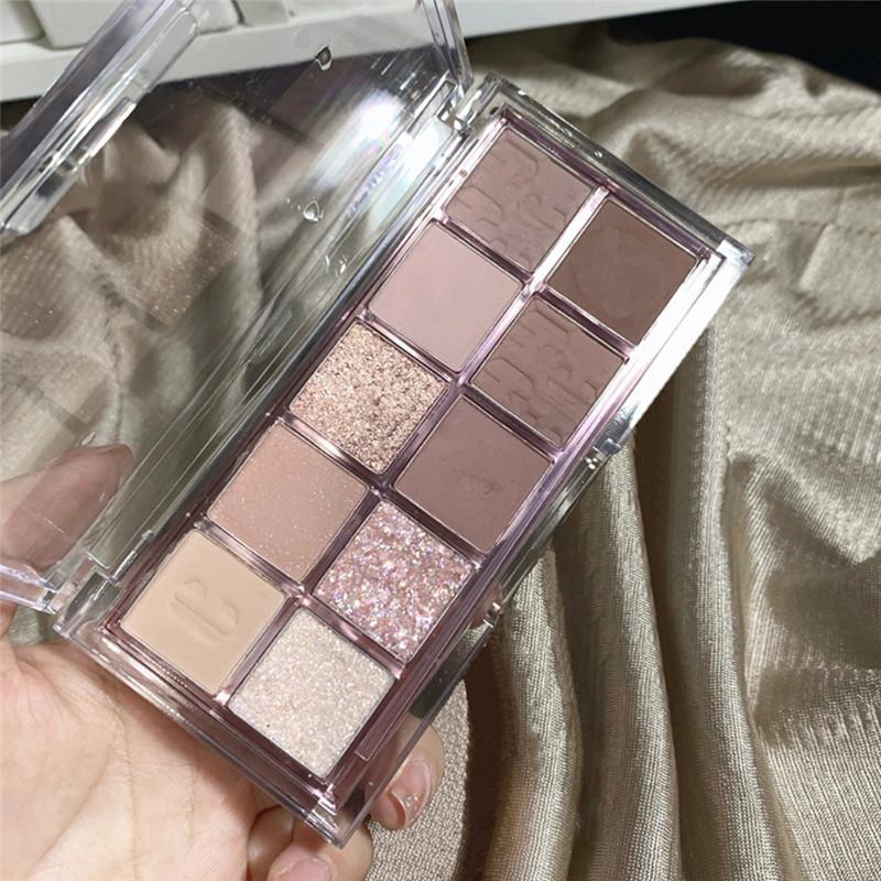 10 Colors Eyeshadow Shimmer Pearly Matte Sequins Earth Color Eyeshadow Palette Waterproof Long-Lasting Makeup