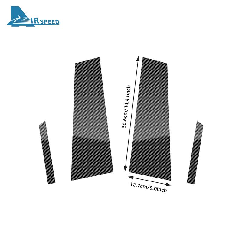 Window Door Deal B Pillar Post Trim Sticker For Mercedes-Benz CLA C117 2013 2014 2015 2016 2017 2018 Glossy Black Carbon Fiber.