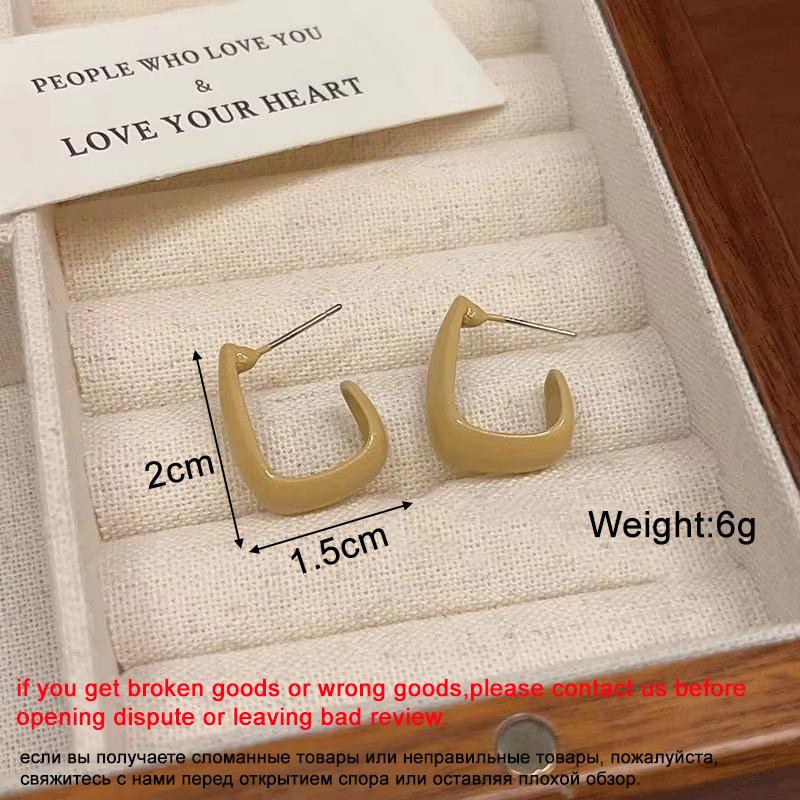 Square Long Hanging Earrings for Women Colorful Enamel Geometric Statement Dangle Earrings Girls Drop Earrings pendientes