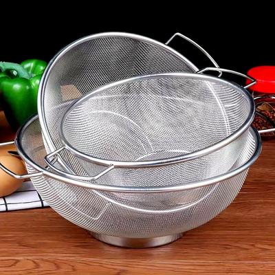 Дуршлаг из нержавеющей стали, Металлические дуршлаги с ручкой, Дуршлаг с мелкой сеткой, Дуршлаг-сито для кухни для пасты, Кухонные аксессуары