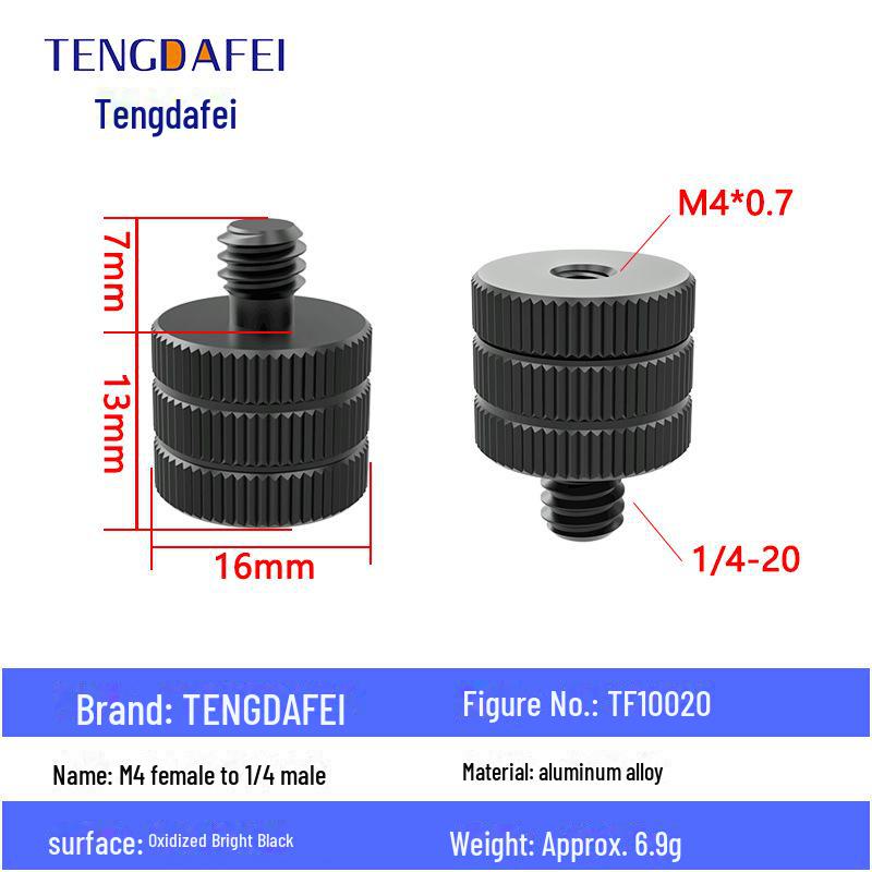 Адаптер для штатива с креплением на стойку для освещения и поворота камеры с резьбой 1/4" на 3/8" на M4/M5/M6/M8