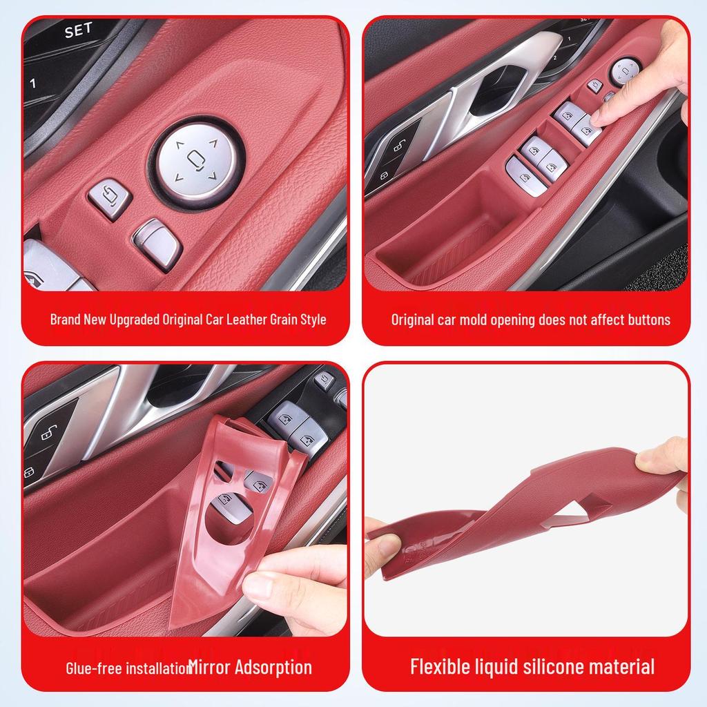 Рамка кнопки стеклоподъемника и панель для BMW 3 серии, 5 серии, X5, X3, i3 - Силиконовая отделка салона.