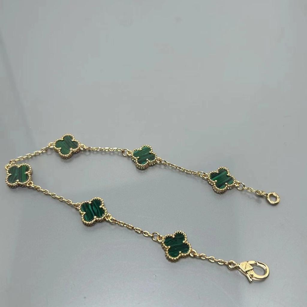 Высококачественный мини-браслет с четырёхлистным клевером из красного агата с шестью цветками, женский, знаменитость, элитный, женский браслет