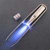 Stainless Steel Makeup LED Light Slant Tip Hair Removal Eyelashes Eyebrow Tweezers Makeup Tool with Battery