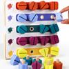Children Wooden Screw Nut Disassembly Shape Color Matching Building Blocks Montessori Game Educational Toys For Kids ZPG