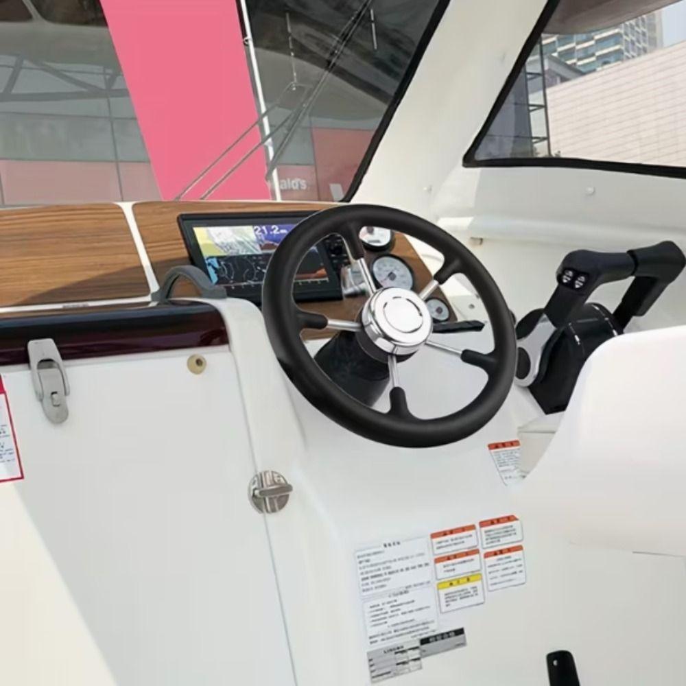 Stainless Steel Boat Steering Wheel 5-Spoke Design Destroyer Steering Wheel Marine Use