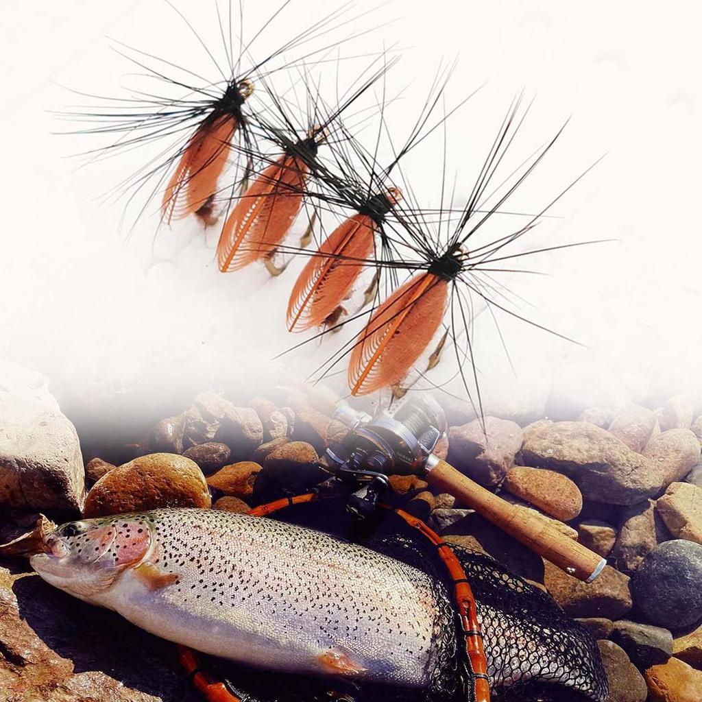 6/10 шт., размеры № 10, крылатые ручейники для лося и искусственные черные крылья, мушка для тела жука, сухие мушки, искусственные насекомые, приманка для форели, щуки, окуня, рыболовные снасти