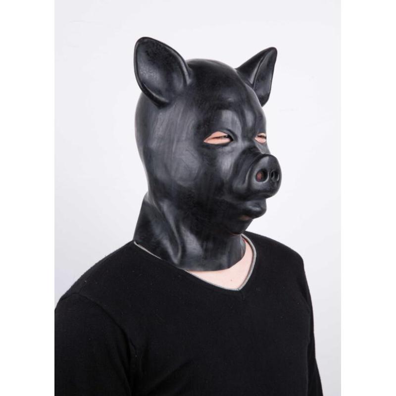 Маскарадная латексная фетиш-маска с застежкой-молнией сзади, аксессуары для ролевых игр на вечеринке