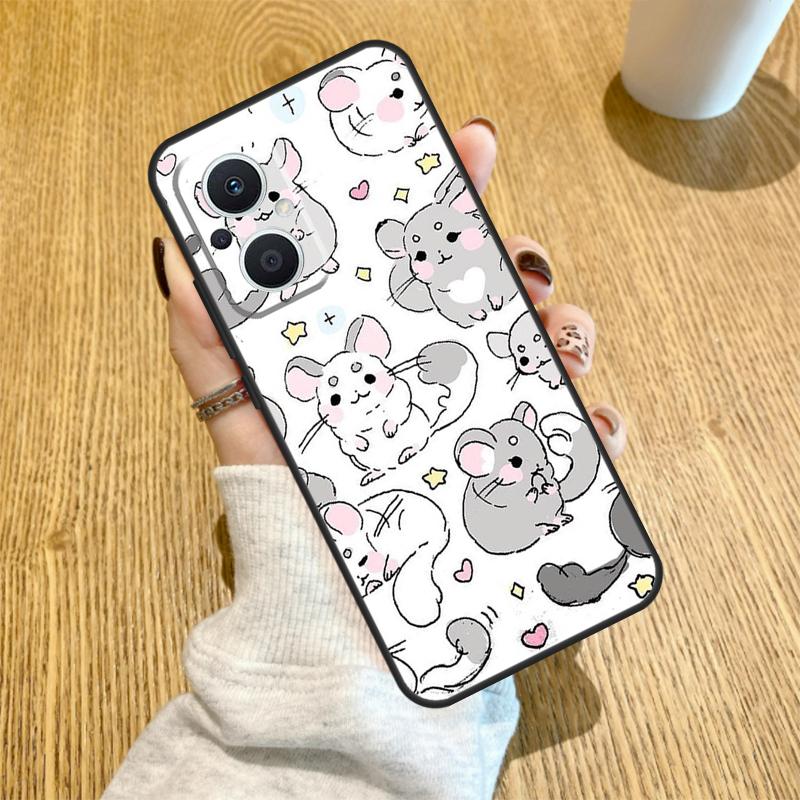 Милый Мультяшный Шиншилла Чехол Для OPPO Reno 10 11 12 13 14 Pro 14F 13F 12F 11F 7 8 Lite OPPO Find X5 X8 X9 Pro Чехол