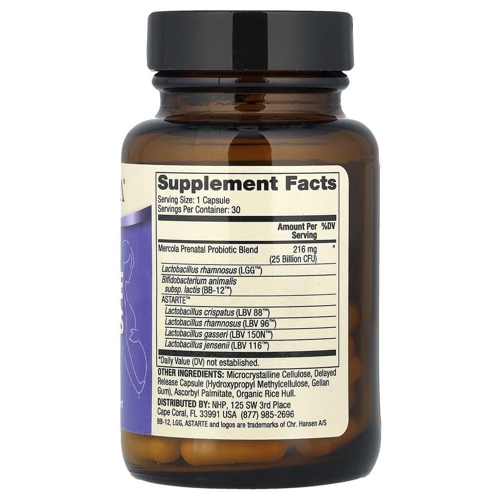 Dr. Mercola, Prenatal Complete Probiotic, 25 Billion CFU, 30 Capsules
