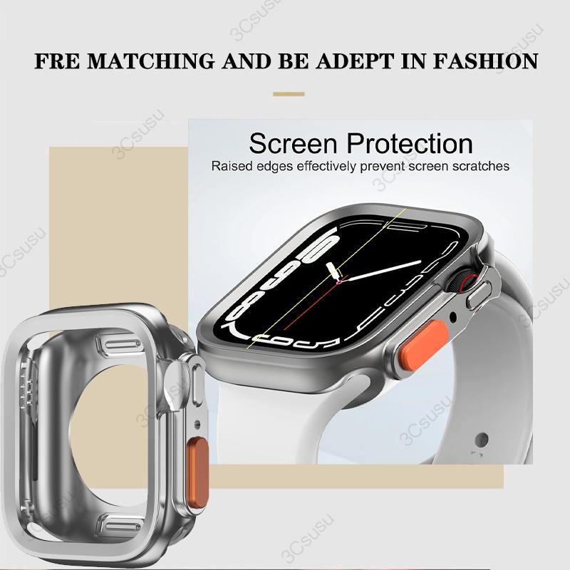 Чехол для Apple Watch 9 8 7 45 мм 41 мм 44 мм 40 мм Мягкий ТПУ Ударопрочный Защитный Полный Бампер для iwatch series 6 5 4 SE
