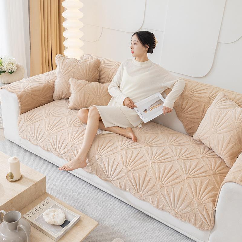 Осенне-зимний однотонный чехол для дивана для гостиной, декор для дивана, теплый защитный чехол для дивана, мягкий утолщенный чехол для стула, полотенце для дивана