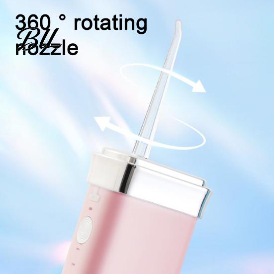 Cordless Oral Irrigator for Travel Water Flosser, 3 Modes, 4 Jet Tips, 180ml Tank, Portable Tongue Cleaning Tool Dental Irrigator, Retractable