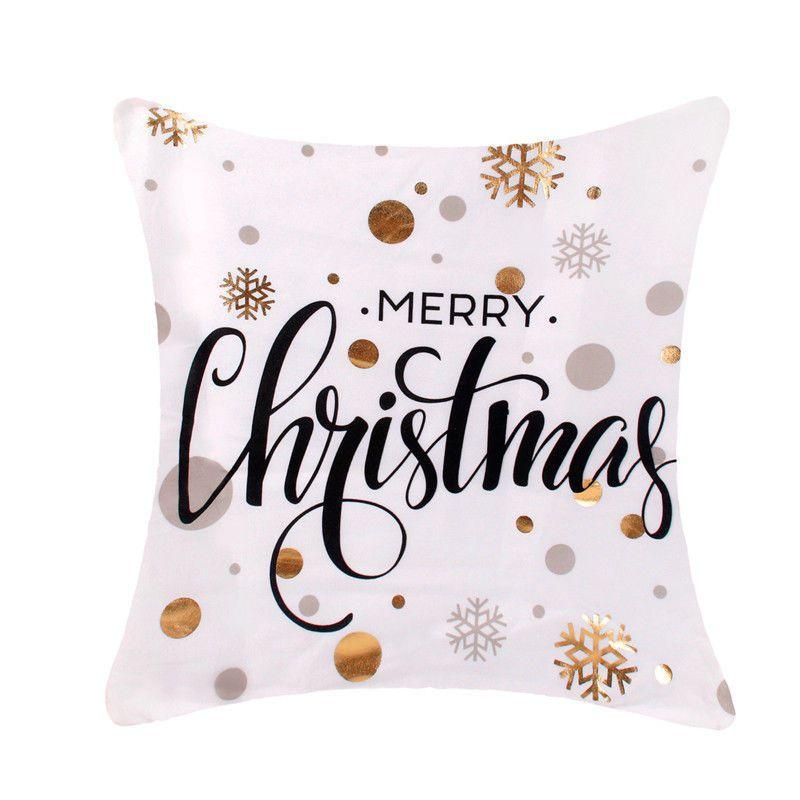 Luxurious Christmas Pillow Case Glitter Cotton Linen Sofa Throw Cushion Cover For Cozy Living