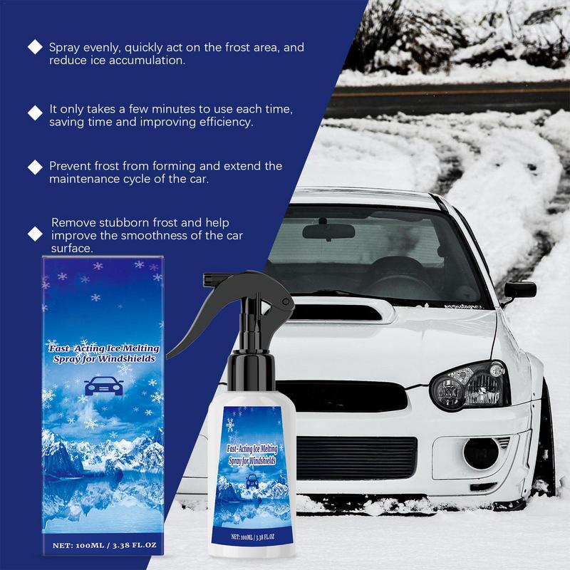 Размораживающий спрей для лобового стекла автомобиля Размораживающий спрей для окон Средство от снега Размораживающий спрей Средство от наледи Растопитель льда Быстродействующий размораживает лед