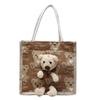 Simple Fashion Cute Bear Handbag Cartoon Canvas Bag Portable Fabric