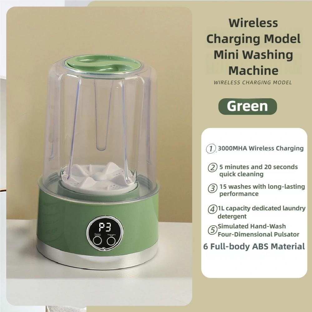 Cordless 1L Mini Washer USB Rechargeable 3000mAh 2-Speed Portable Washing Machine For Travel Socks Underwear Clothes Washing Cups