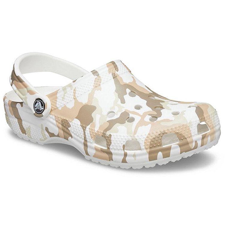 Crocs Классические клоги с принтом камуфляж, унисекс, белый, мульти, 206454-94S