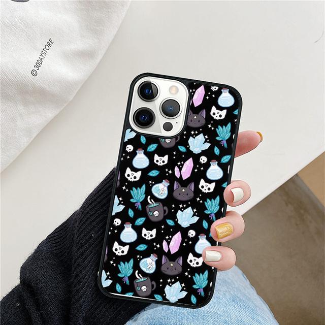 Девчачий Пастельный Ведьма Гот Чехол для Телефона Для iPhone 17 Air 15 16 Чехол 11 13 14 Pro Max 12 Plus Max Fundas