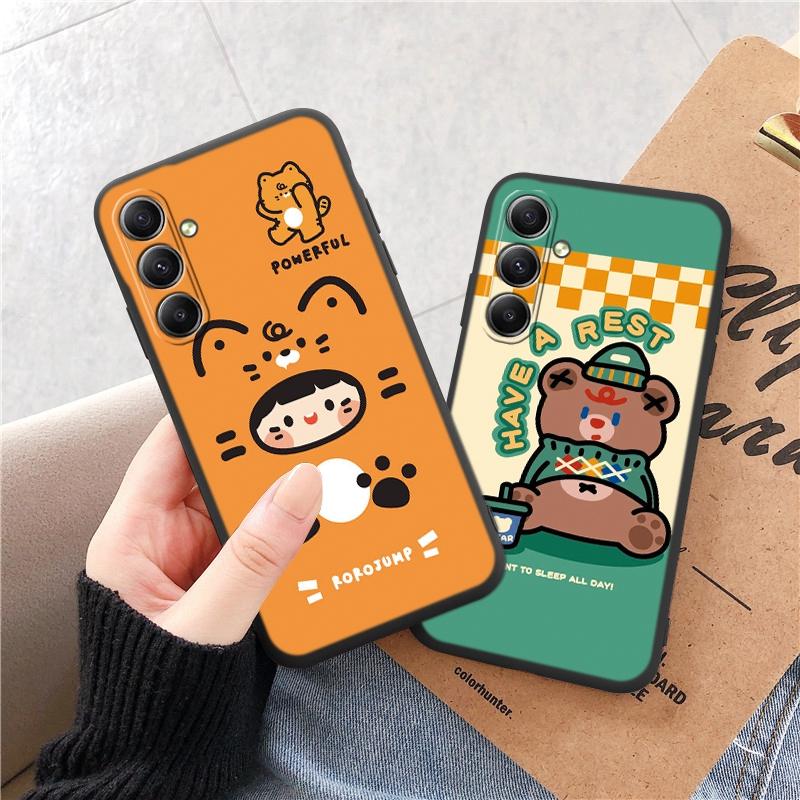 Мягкий силиконовый черный чехол с рисунком из мультфильма для Xiaomi Redmi Note 13 Pro 13C Poco C65 Samsung A55 A54 A34 S24 iPhone Camera Защитный противоударный чехол