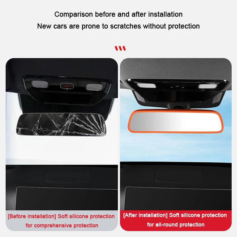 For Ideal Li Lixiang L7 L8 L9,Car Interior Silicone Rearview Mirror Protective Case Trim Cover Decorative Auto Accessory