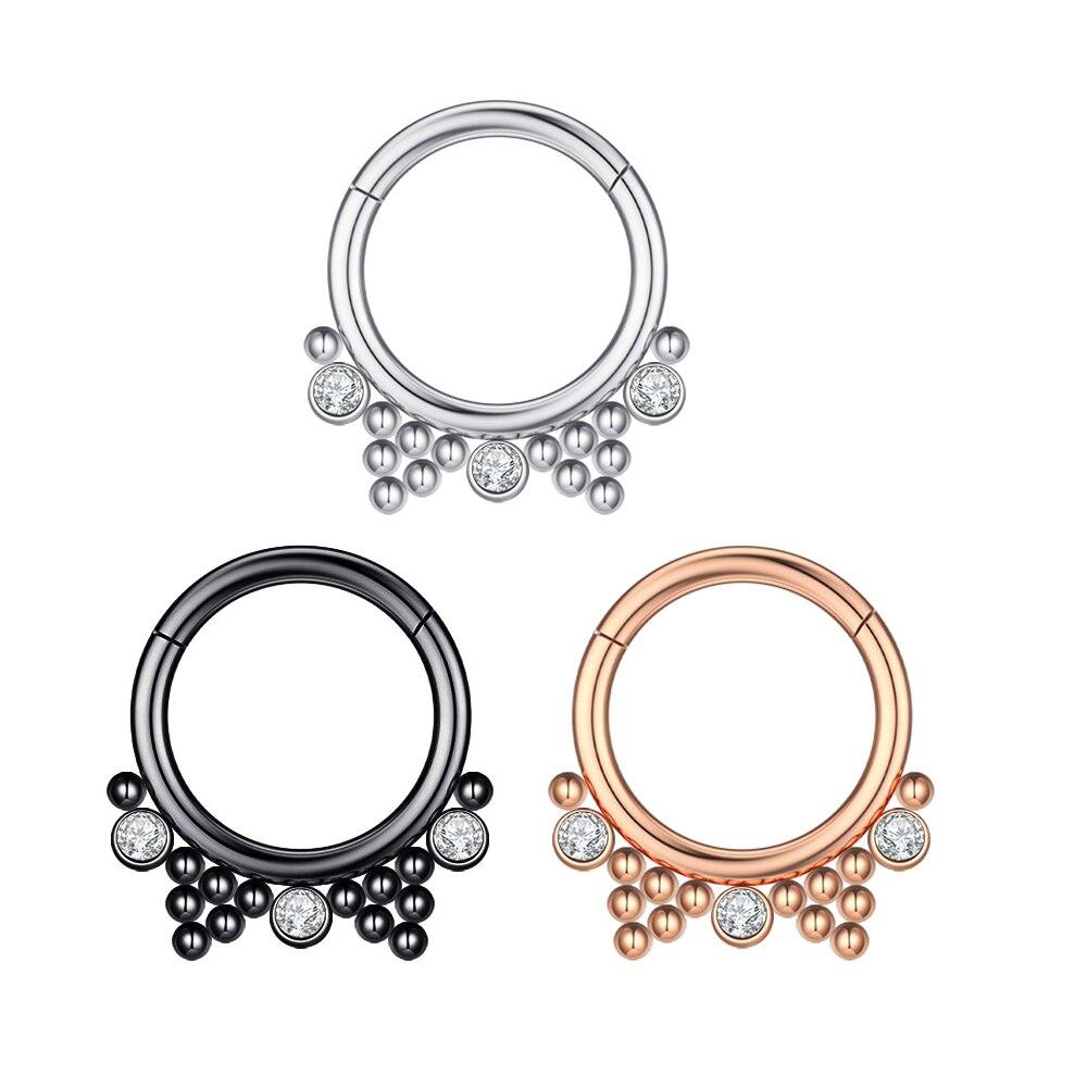 1 шт., кольца с мультикристаллами для перегородки носа, модные серьги в богемном стиле в индийском стиле, Нариз-кликер, спираль для носа, хрящ, серьги для пирсинга