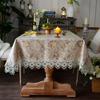 European Waterproof Tablecloth Rectangular Lace Oil Proof Party Kitchen Home Decor Dining Coffee Table Cover Stain -Resistant