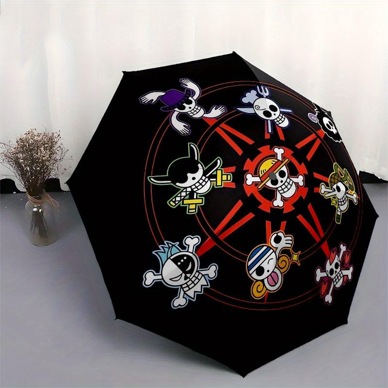 1pc One Piece Skulls Circular Design Umbrella with Plastic Handle,Suitable for All Seasons Home Travel Outdoor UmbrellaM917