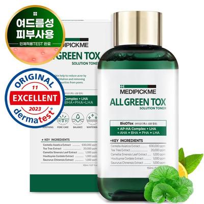 Тонер medipickme All Green Tox Solution 150 мл Содержит ингредиенты Cica и чайного дерева для проблемной кожи