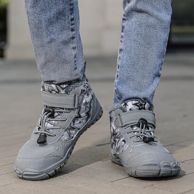 Детские зимние сапоги, бархатные, мужские и женские, повседневные детские теплые хлопковые туфли для детей среднего и старшего возраста, холодостойкие сапоги-дутики