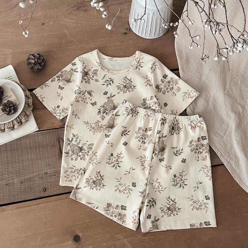 2025 Kids' Summer Pajama Set - Boys & Girls Short Sleeve Shorts