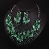 Butterfly Diamond Necklace Earring Set Exaggerated Dress Dinner Women's Accessories