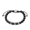 Diesel Men's Agate Beads Bracelet, Color: Black (Model: DX1101040)