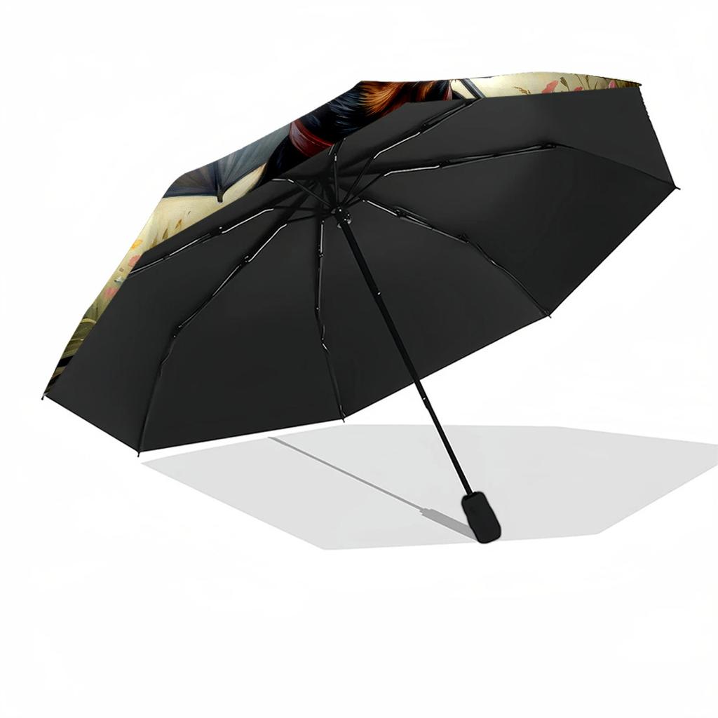 Rainy Day Dachshund Compact Travel Automatic Umbrella Compact & Durable 8-Rib Design Sturdy Construction All-Season Travel Fashionable Accessory